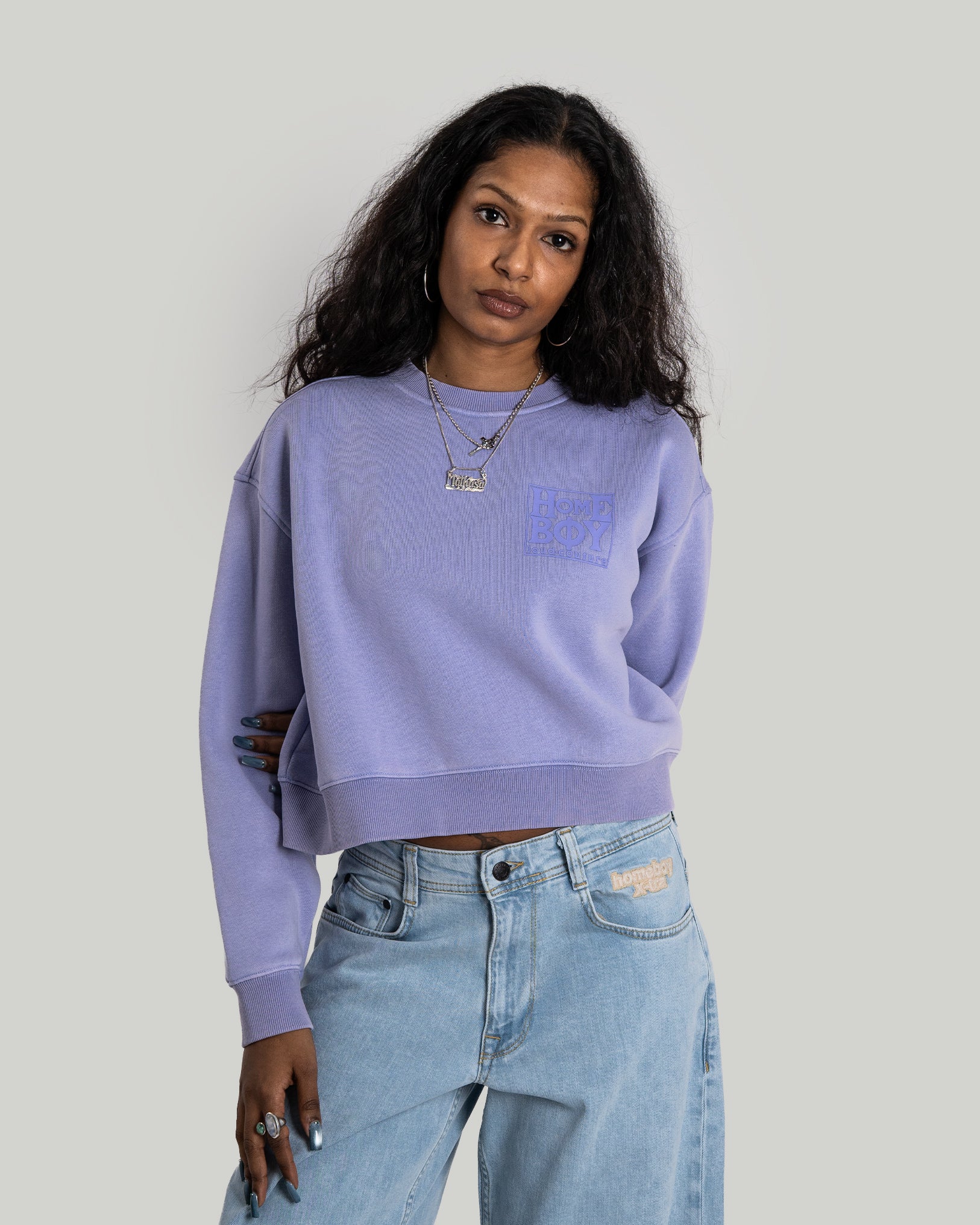 GIRLS Crop Sweat CREW WASHED LILAC