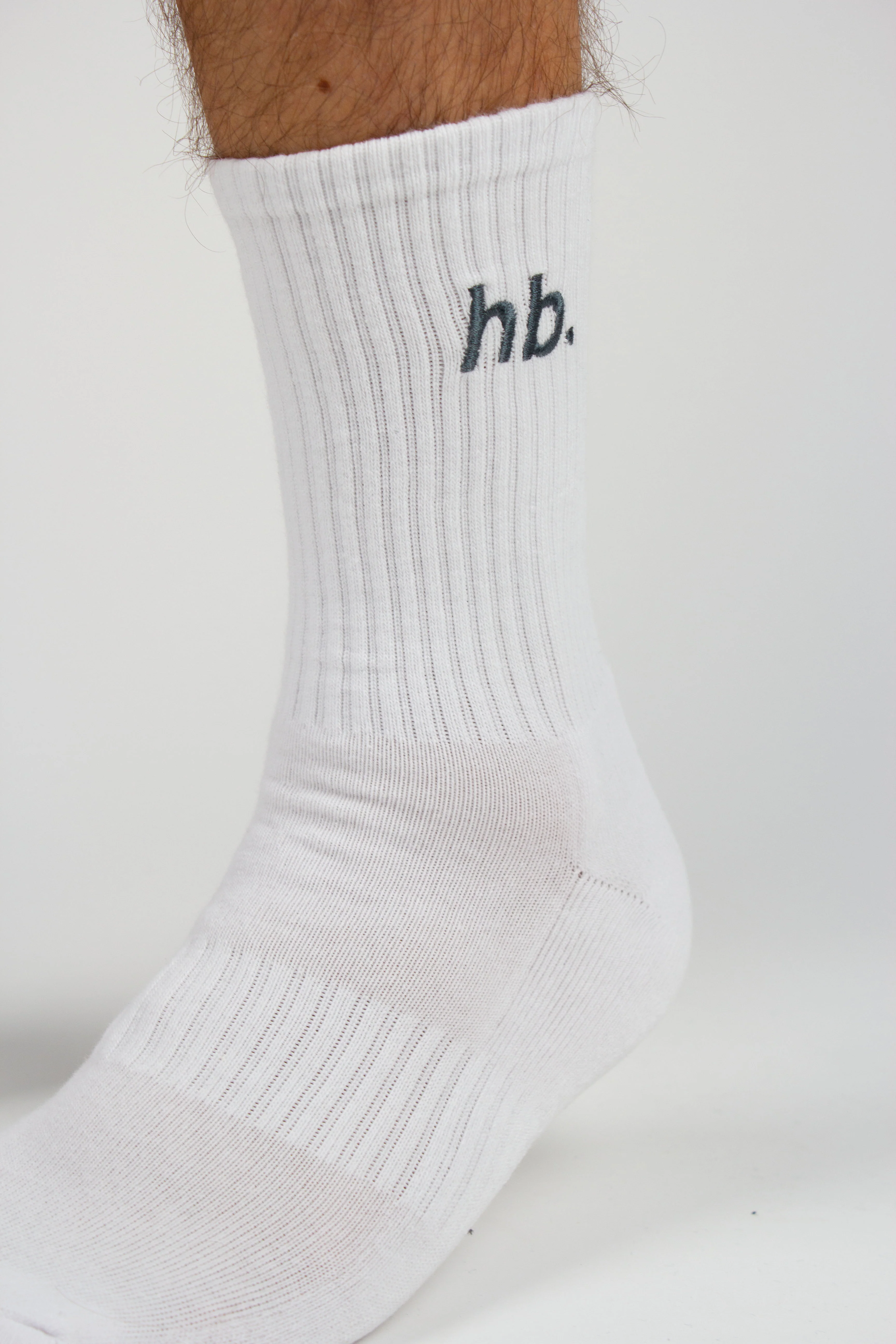 hb. embroidery Sock (double pack) WHITE - Image 3