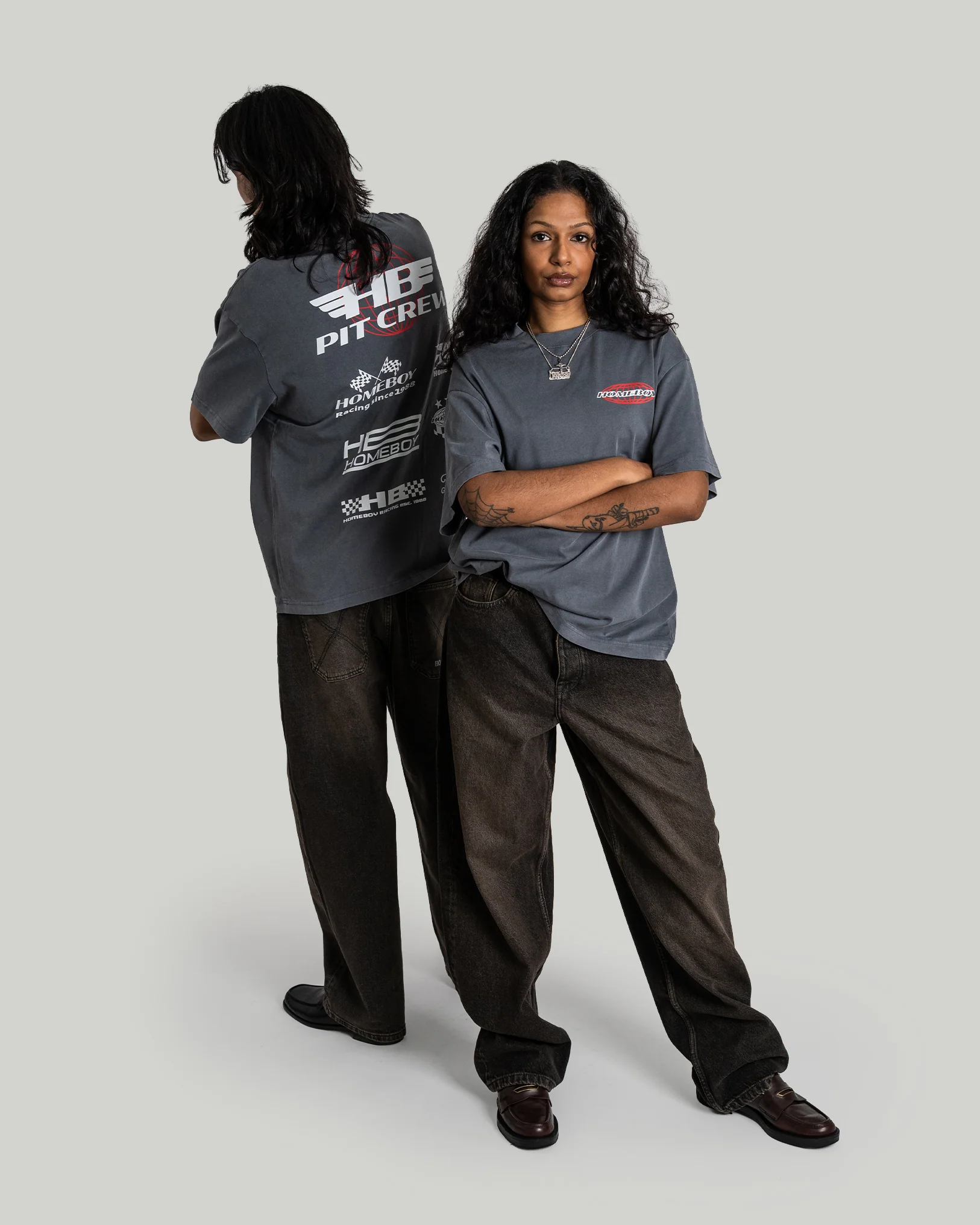 PIT CREW Tee WASHED GREY - Image 2