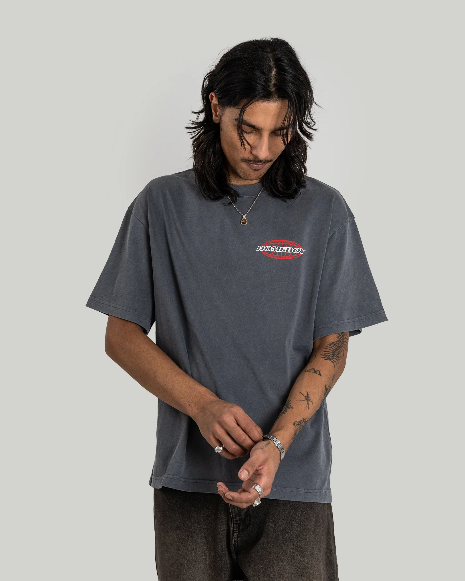 PIT CREW Tee WASHED GREY - Image 6