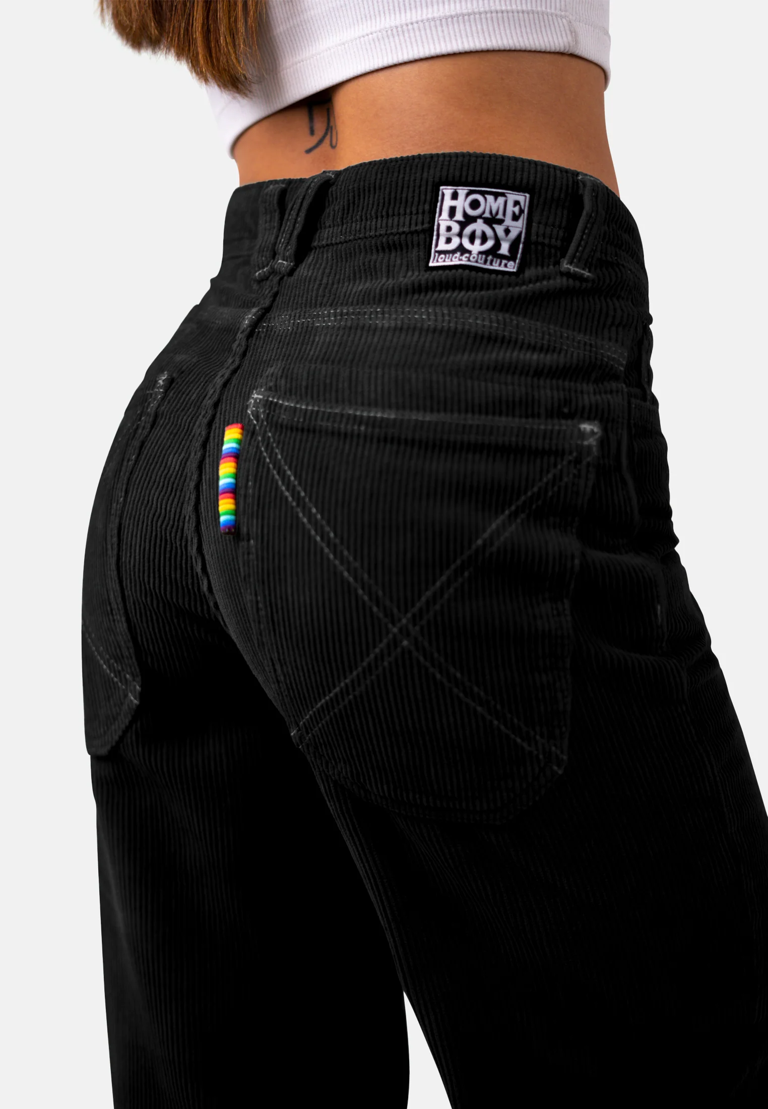 x-tra BAGGY CORD Pants Black - Image 7