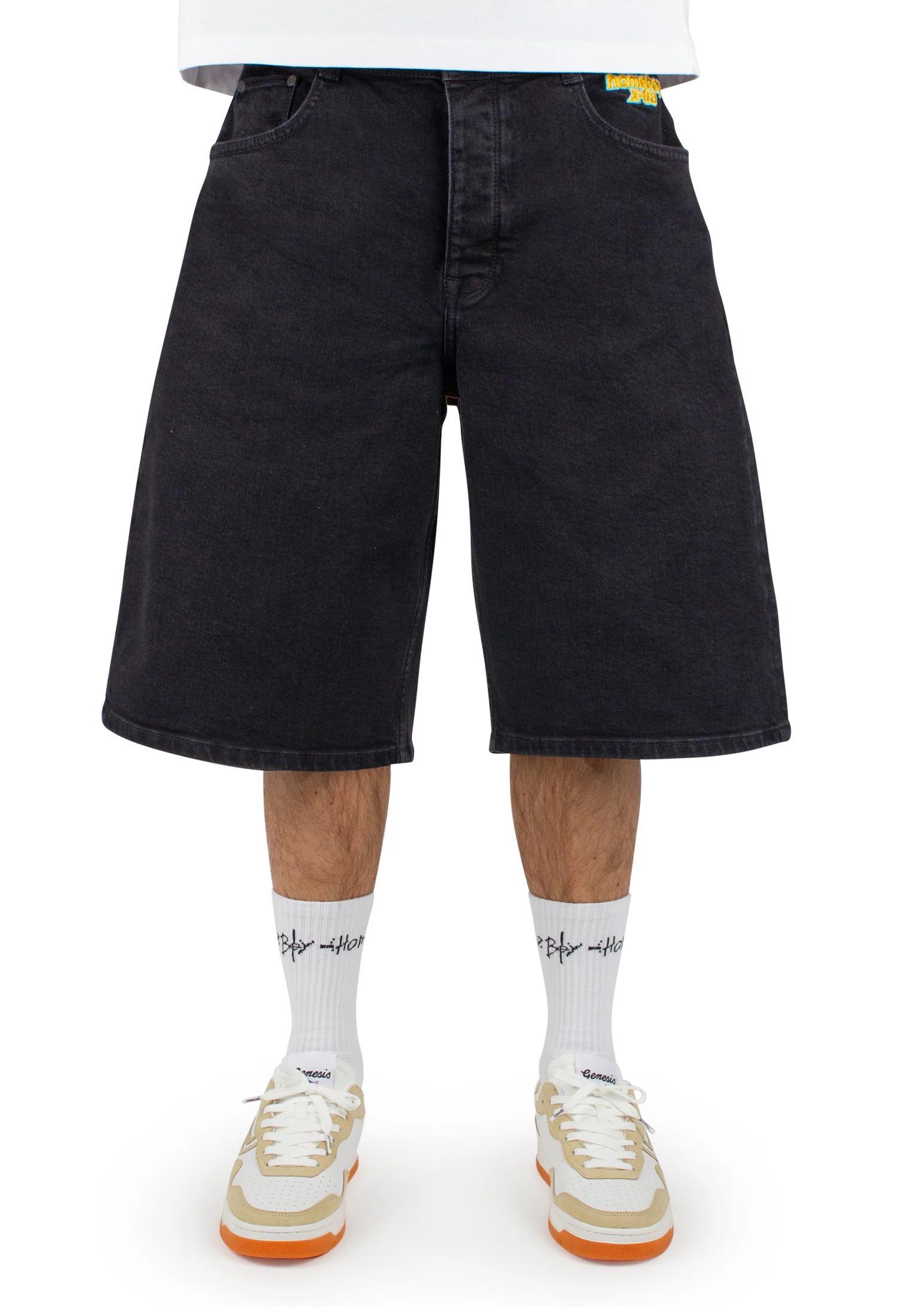 x-tra MONSTER Denim Shorts Washed Black - Image 10