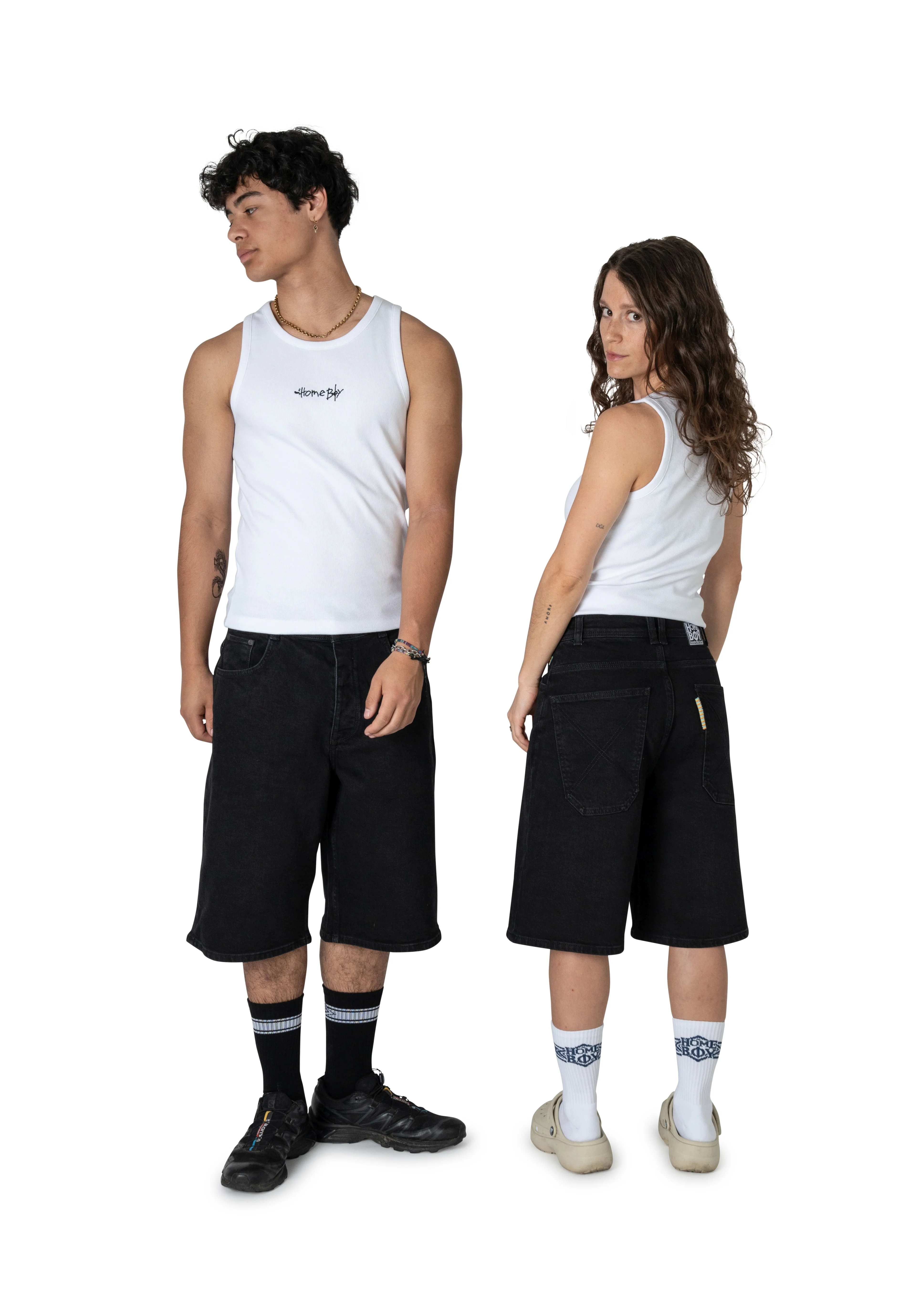 x-tra MONSTER Denim Shorts Washed Black - Image 7