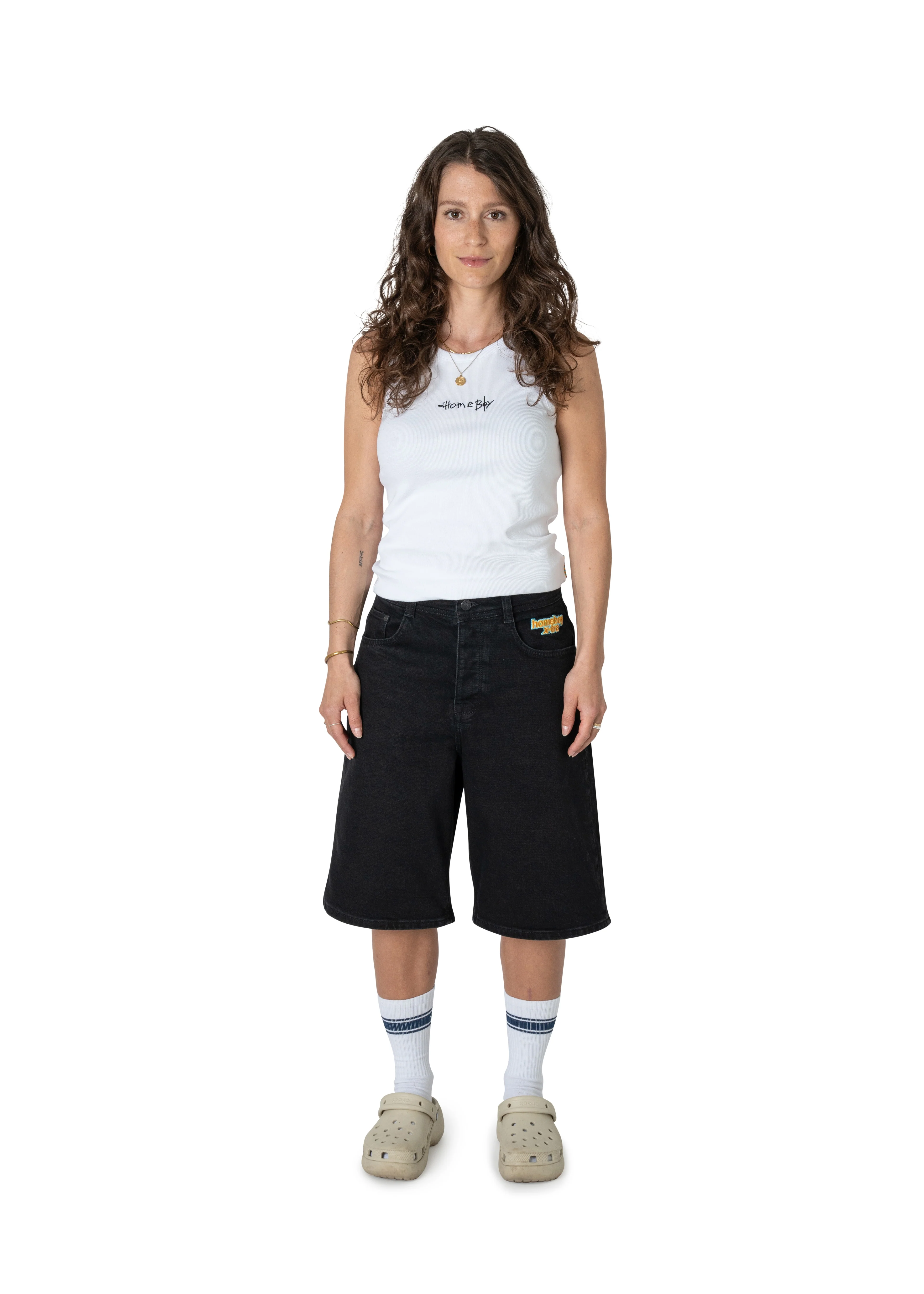 x-tra MONSTER Denim Shorts Washed Black - Image 8