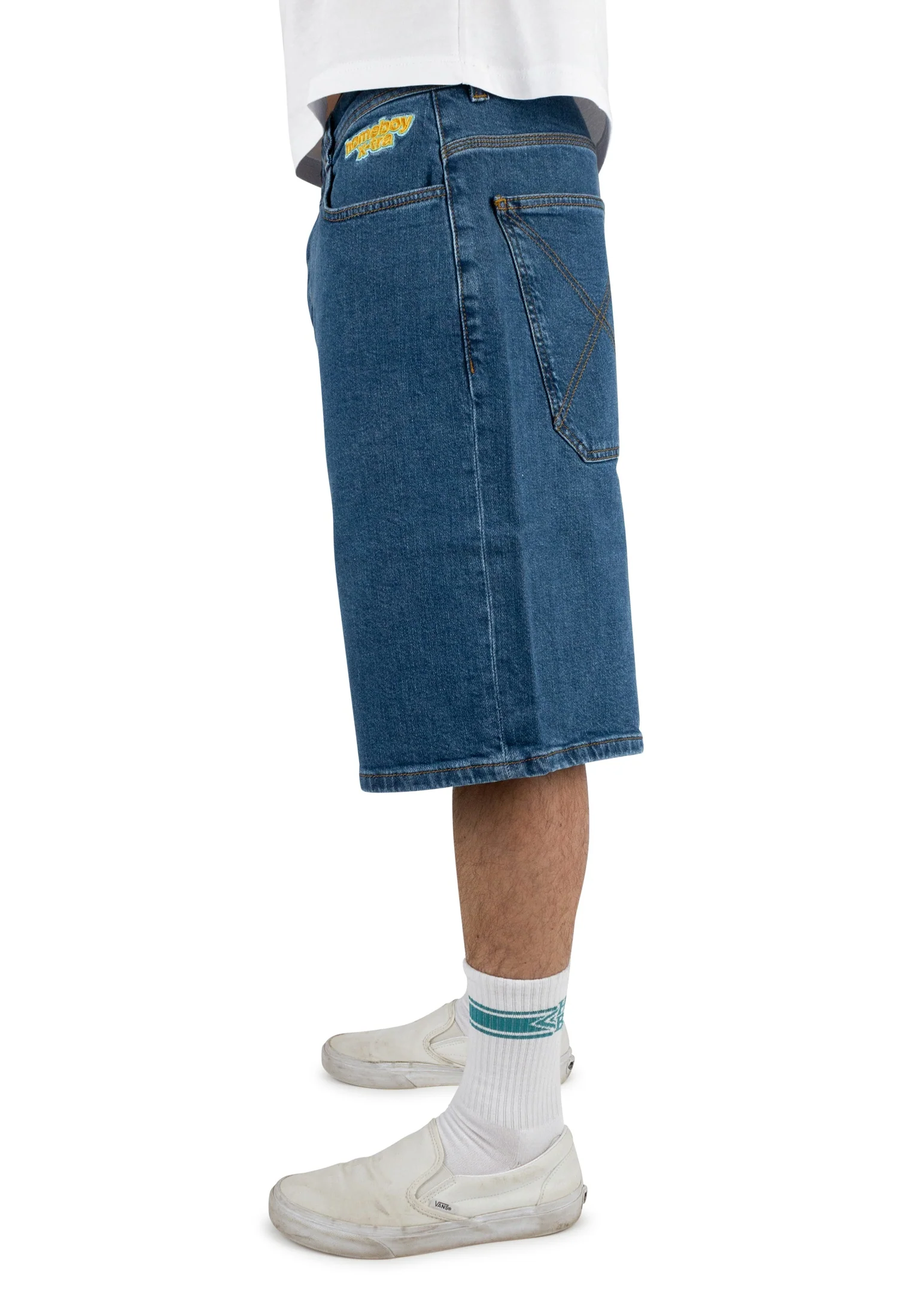 x-tra MONSTER Denim Shorts Washed Blue - Image 6